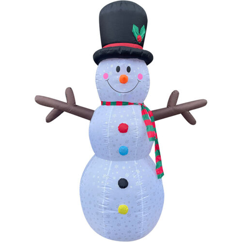 Fraser Hill Farm 8' Snowflake Printed Snowman with Flashing Lights