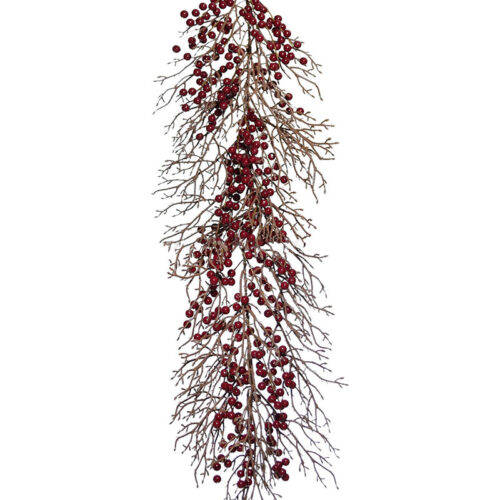 Fraser Hill Farm 9' Red Berry Christmas Garland without Lights