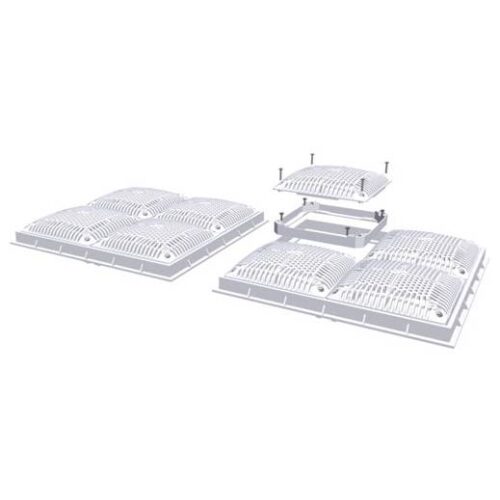 Hayward WG1033HF2PAK2 2PK 18"x18" WHT Hi-Flow Cover and In/Out Frame 1