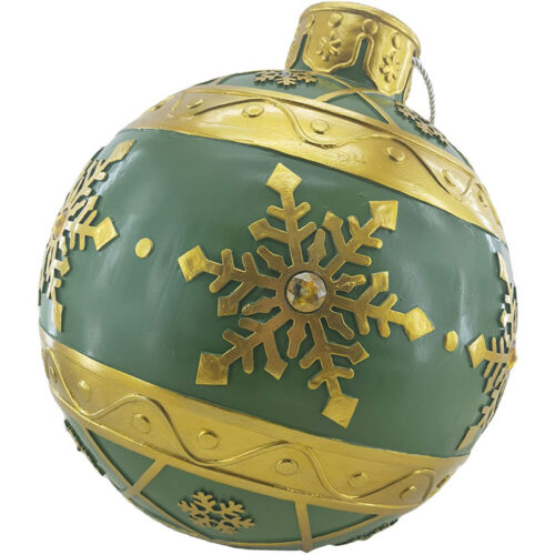Christmas Time 18" Resin Oversized Green Christmas Ornament with LED Lights