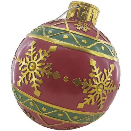 Christmas Time 18" Resin Oversized Red Christmas Ornament with LED Lights
