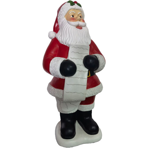 Christmas Time 36" Resin Traditional Santa Holding List