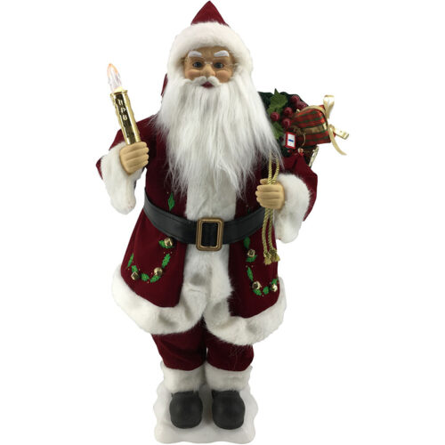 Fraser Hill Farm 28" Santa Holding Candle, Gift Bag