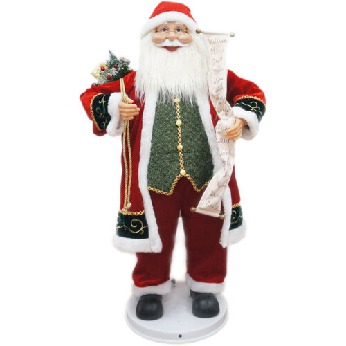 Fraser Hill Farm 36" Dancing Santa holding Scroll