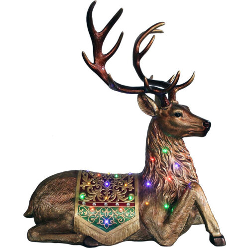Fraser Hill Farm 47" Sitting Deer with Multi-colored LED Lights