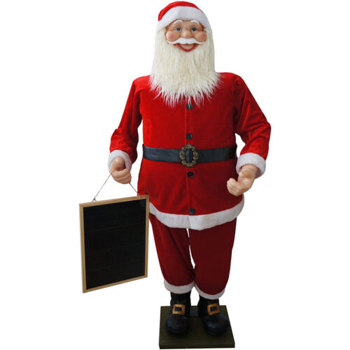 Fraser Hill Farm 58" Musical Santa Holding Chalkboard