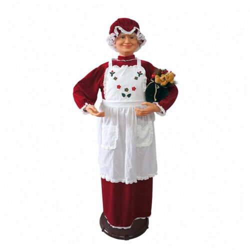 Fraser Hill Farm 58" Mrs. Claus holding A Small Sack Filled with Goodies