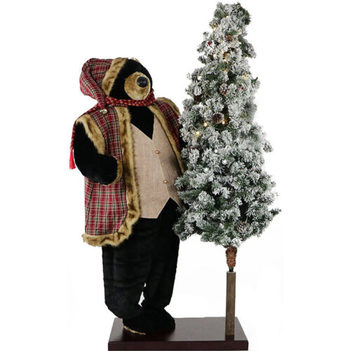 Fraser Hill Farm 60" Animated Black Bear with Warm White LED Lights