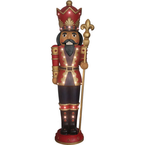 Fraser Hill Farm 60" Musical African American Nutcracker with Multi-colored LED Lights