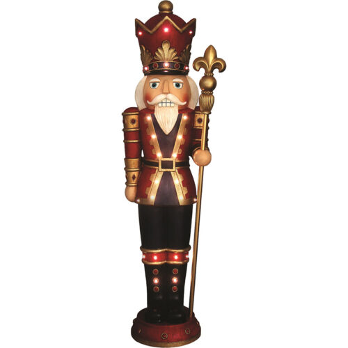 Fraser Hill Farm 60" Musical Nutcracker with Multi-colored LED Lights