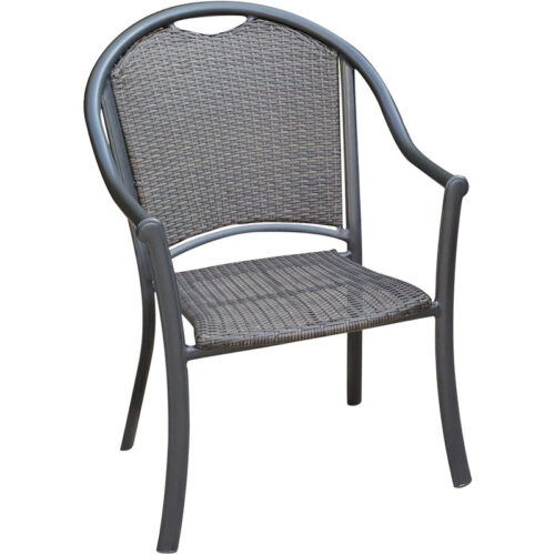 Hanover Bambray Commercial Gunmetal Woven Dining Chair