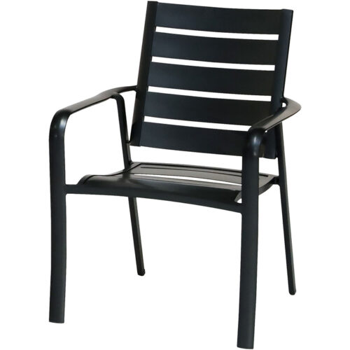 Hanover Commercial Gunmetal Slat Back Dining Chair