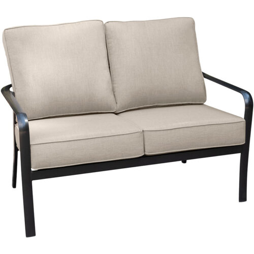 Hanover Cortino Commercial Gunmetal Sunbrella Cushioned Loveseat