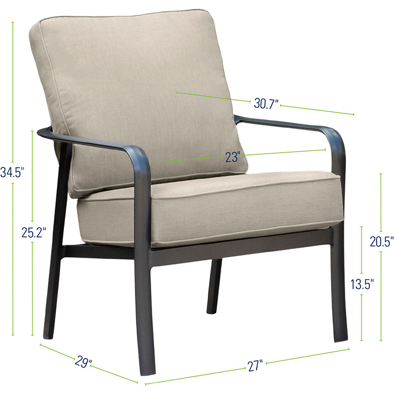 Hanover Cortino Commercial Sunbrella Cushioned Side Chair
