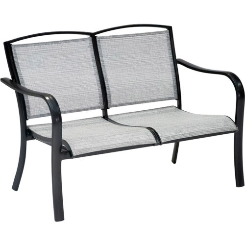 Hanover Foxhill Commercial Gunmetal Sling Aluminum Loveseat