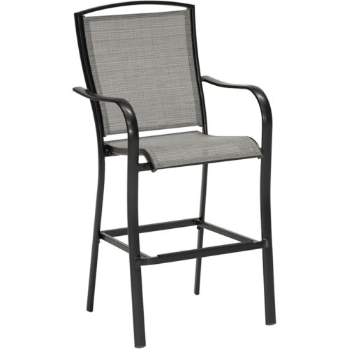 Hanover Foxhill Commercial Gunmetal Sling Counter Height Dining Chair