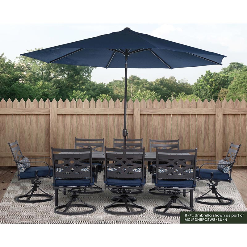 Hanover Montclair 11' Navy Blue Umbrella