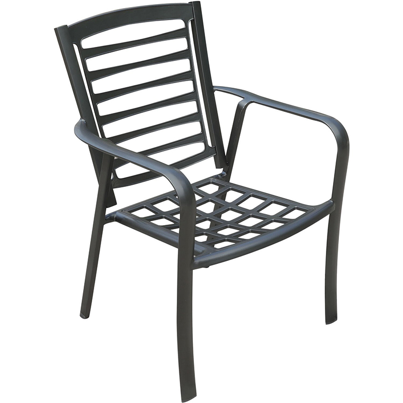 Hanover Pemberton Commercial Gunmetal Sunbrella Cushioned Dining Chair - Image 7