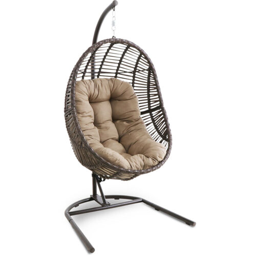 Mod Furniture Avery Brown Wicker Rattan Hanging Egg Chair