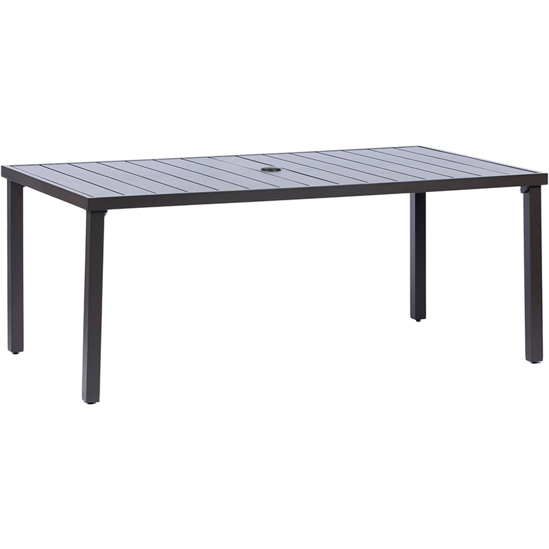 Mod Furniture Carter 6 Slat Aluminum Chairs and Slat Top Table Dining Set