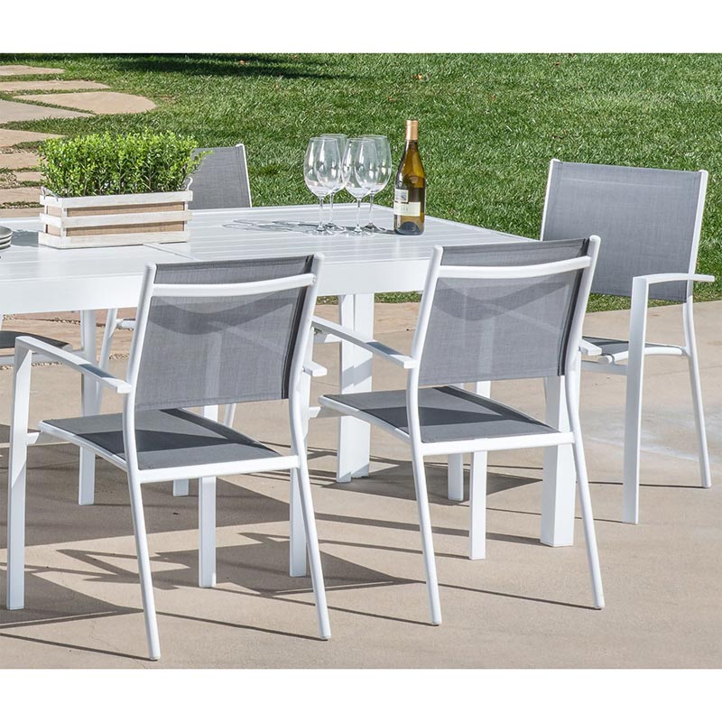 Mod Furniture Harper 10 Aluminum Chairs and 1 Extension Table Dining Set