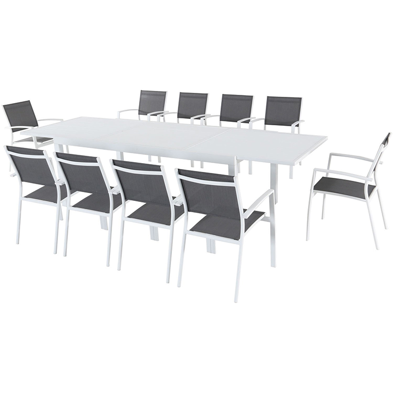 Mod Furniture Harper 11 Piece Dining Set: 10 Aluminum Chairs and 1 Extension Table - Image 15