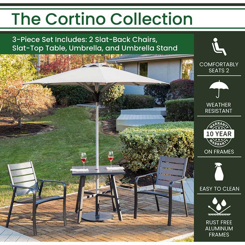 Hanover Cortino 3 Piece Bistro Set