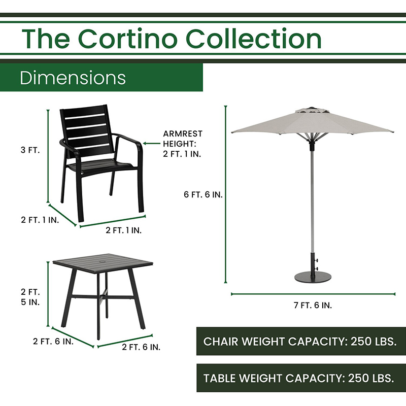 Hanover Cortino 3 Piece Bistro Set