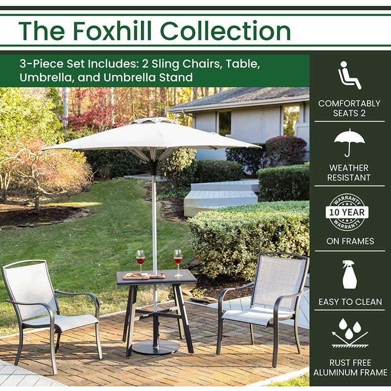 Hanover Foxhill 3 Piece Bistro Set