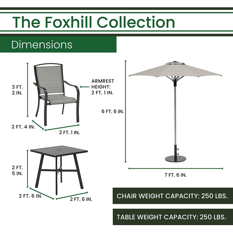 Hanover Foxhill 3 Piece Bistro Set