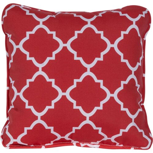 Hanover Lattice Pattern Printed Red Toss Pillow