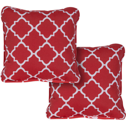 Hanover Lattice Pattern Printed Red Toss Pillow Set