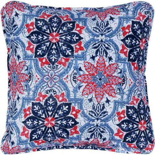 Hanover Medalian Pattern Printed Navy and Red Multi-Colored Toss Pillow