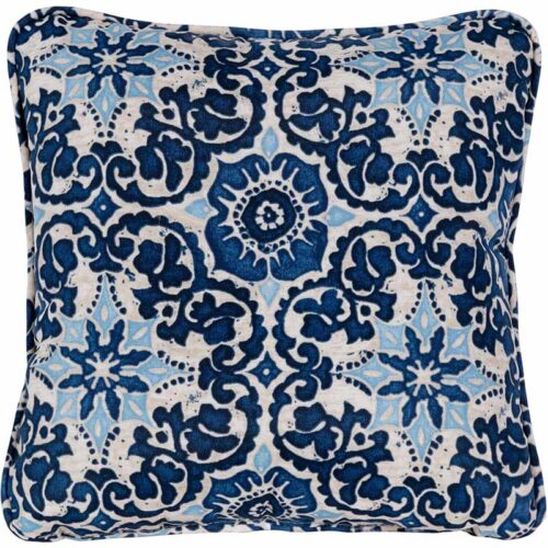 Hanover Medalian Pattern Printed Navy Toss Pillow