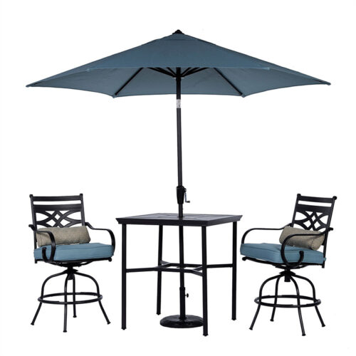 Hanover Montclair 3 Piece High Dining Set-Ocean Blue