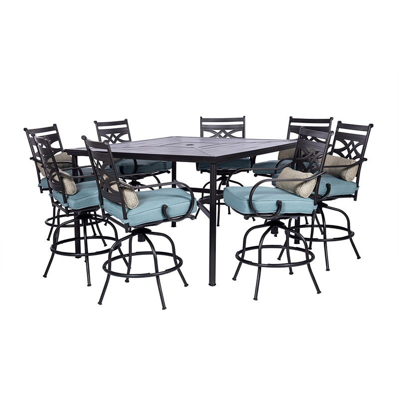 Hanover Montclair 9 Piece High Dining Set - Ocean Blue