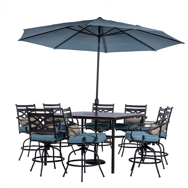 Hanover Montclair 9 Piece High Dining Set - Ocean Blue