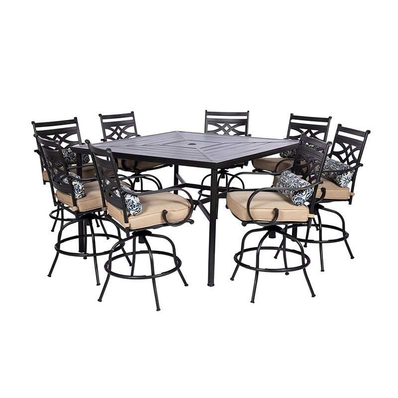 Hanover Montclair 9 Piece High Dining Set - Tan