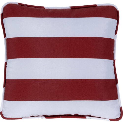 Hanover Stripe Pattern Printed Red and White Multi-Colored Toss Pillow