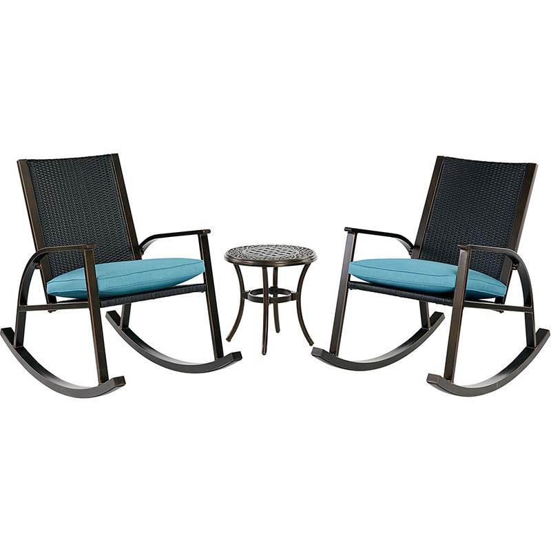 Hanover Traditions 3 Piece Rocking Chair Set - Blue