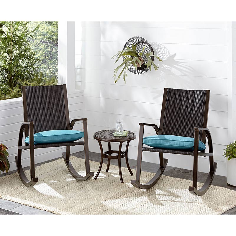 Hanover Traditions 3 Piece Rocking Chair Set - Blue