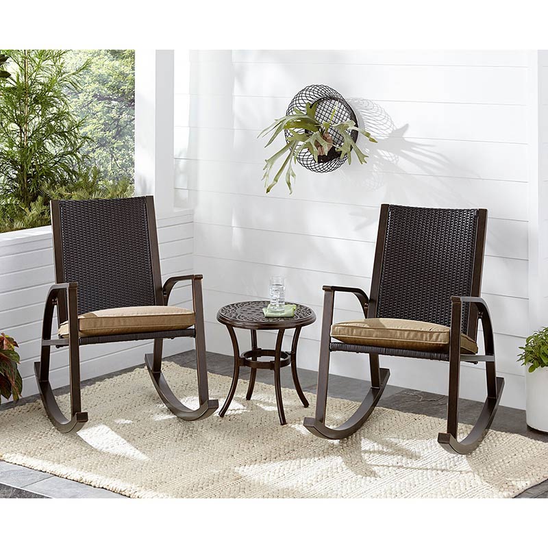 Hanover Traditions 3 Piece Rocking Chair Set - Tan