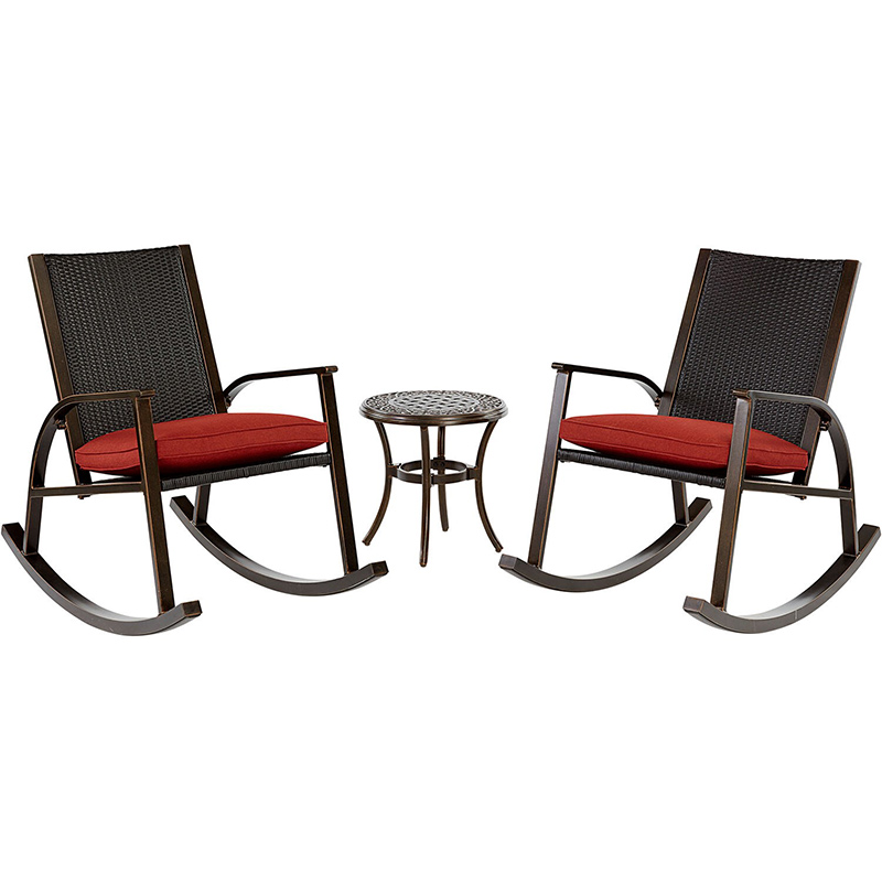 Hanover Traditions 3 Piece Rocking Chair Set - Red