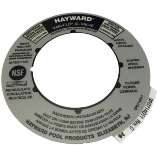 Hayward SPX0714G SP0714T MPV Valve Position Label 1