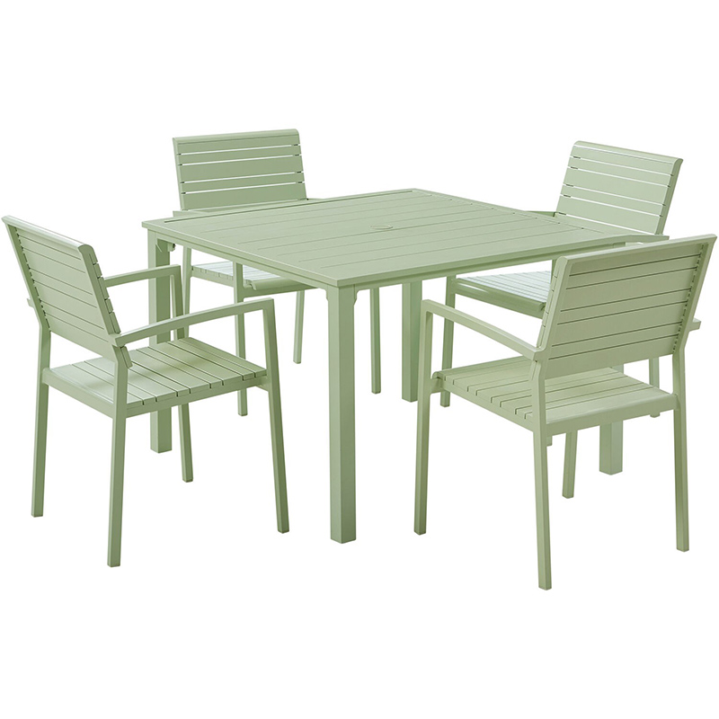 Mod Furniture Luna 5 Piece Slat Dining Set-Mint