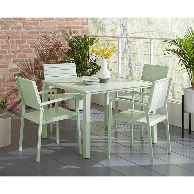 Mod Furniture Luna 5 Piece Slat Dining Set-Mint