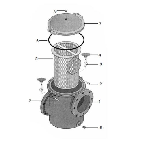 Pentair 16401-0010 PKG184/184E Standard Flange Strainer Body