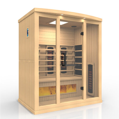 Golden Designs Reserve Edition Full Spectrum PureTech Near Zero EMF FAR Infrared Sauna for 3-Person