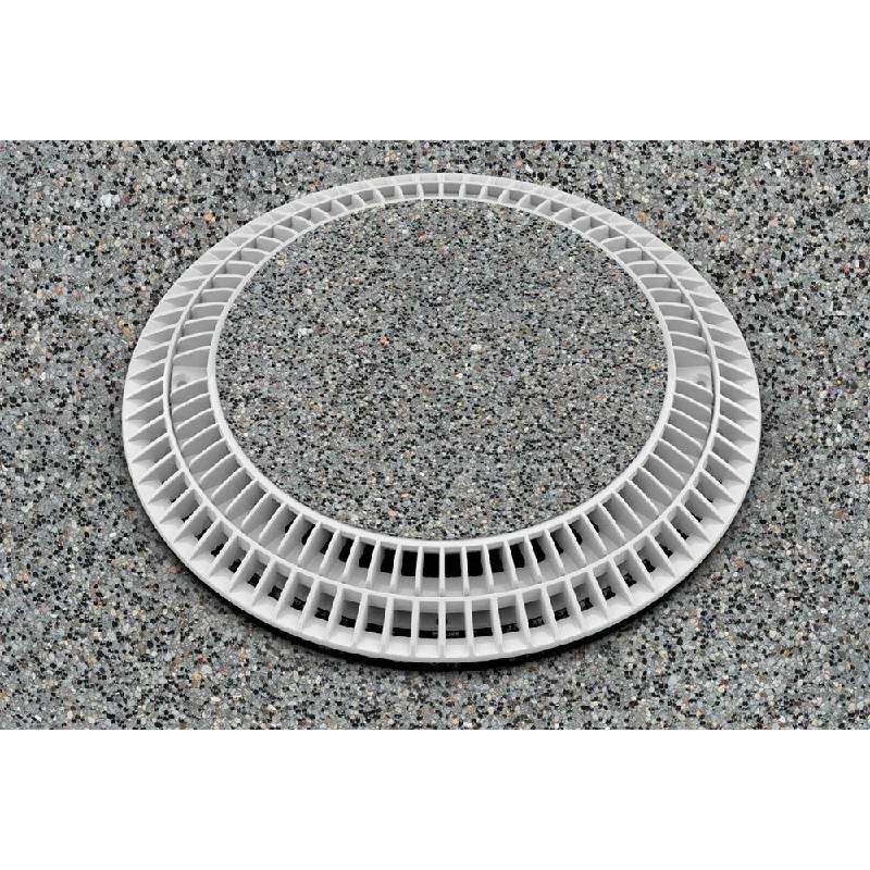 AquaStar CC8103 8" Light Gray AV Pebbletop Drain and Frame