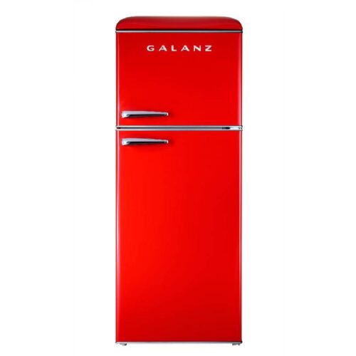 Galanz GLR10TRDEFR 10 CuFt. Retro Red Refrigerator with Top Mount Freezer 1